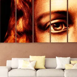 Casperme Brown & Black 5 Pieces Jesus Wooden Paintings Wall Arts-image-76