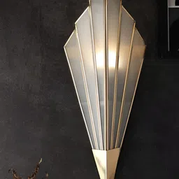Decor de Maison Gold Toned Textured Contemporary Metal Wall Lamp-image-95
