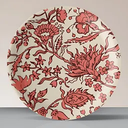 nestroots Off White & Peach Floral Printed Porcelain Wall Plate-picture-12
