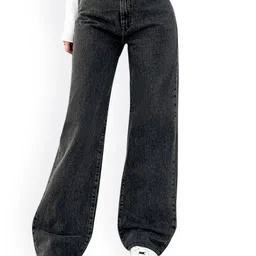 Glossia Women Comfort Straight Fit High-Rise Light Fade Acid Wash Stretchable Jeans-picture-24