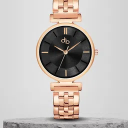 DressBerry Women Black Brass Dial & Stainless Steel Straps Analogue Watch DB-021-Black-picture-31