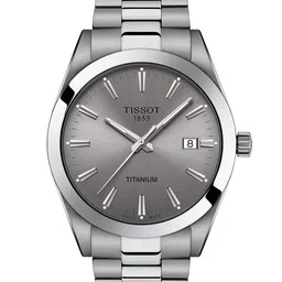 TISSOT Men Grey Titanium Dial & Silver Toned Bracelet Style Straps Analogue Watch-picture-22
