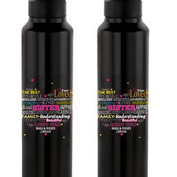 NIRLON Black 2 Pieces Printed Stainless Steel Single Wall Vacuum Sippers 1L Each-picture-48