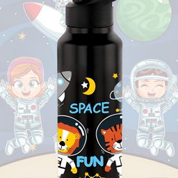 NIRLON Black & Yellow Printed Stainless Steel Single Wall Vacuum Water Bottle 750 ml-picture-45