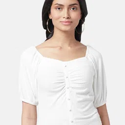 Honey by Pantaloons Square Neck Puff Sleeved Top-image-51