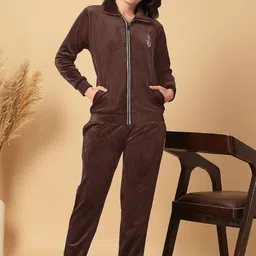 FABINALIV Women Shirt Collar Night suit-image-0