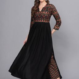 PURSHOTTAM WALA Women Ethnic Motifs Yoke Design Regular Kurta with Trousers-picture-16