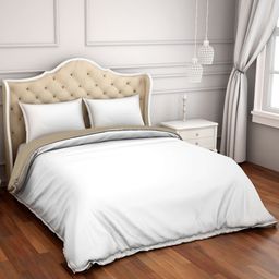 SPACES Hygro Hygro White & Brown 300 TC Cotton Double King Duvet Cover-picture-24