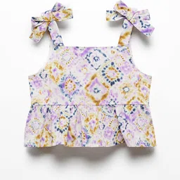 Mango Kids Girls Printed Bow Cotton Top-picture-35