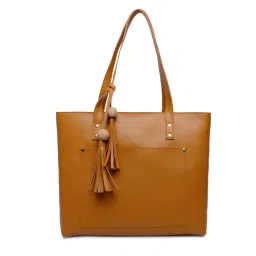 Bagsy Malone Women's Tote Big size Spacious Bag Wallnut Brown-picture-11
