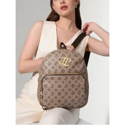 Lavie Signature Womens Khaki Printed Conway Backpack (M)-picture-14