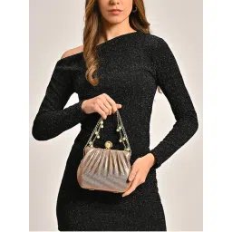 Lavie Signature Gold Metallic Womens Clovis Dual Handle Clutch (S)-image-99