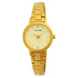 Sonata Quartz Analog White Dial Stainless Steel Strap Watch for Women-picture-26