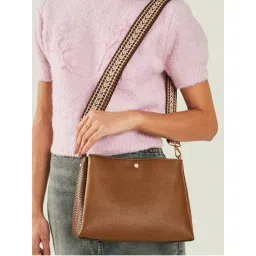 Accessorize London Women Tan Webbing Sling Bag-image-33