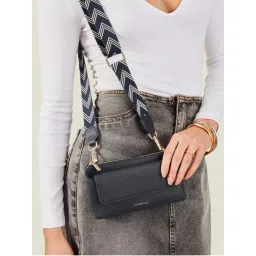 Accessorize London Women Navy Blue Front Flap Phone Sling Bag-picture-17