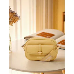 Accessorize London Women's Yellow Camera Webbing Strap Sling Bag-picture-20