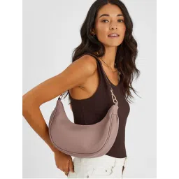 Accessorize London Women Beige Crescent Shoulder Bag-picture-25