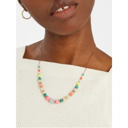Accessorize London Women Multi-Color Half Beaded Round Necklace-image-76