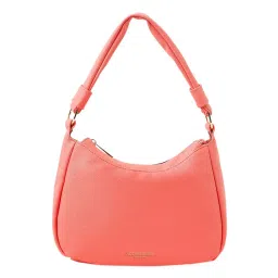 Accessorize London Womens Faux Leather Orange Small Scoop Shoulder Bag-image-32