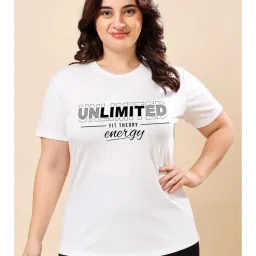 The Fit Theory Women White Round Neck Breathable Quick Dry Training T-Shirt-image-41