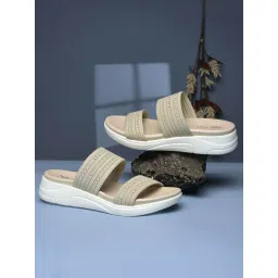 Bata Comfit Women Beige Wedge Sandals image 1