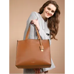 Accessorize London Women's Brown Book Tote Work Wear Bag-image-62