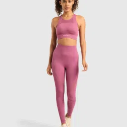 Musclemind Women Seamless Workout Pink Leggings-picture-25