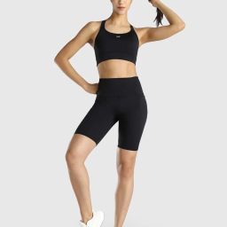 Musclemind Women Black Solid Cycling Shorts-picture-33