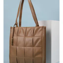 Van Heusen Women Brown Solid Casual Tote Bag-image-23