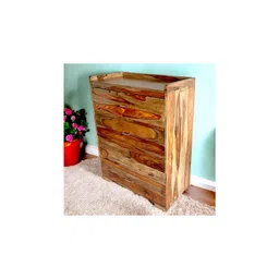 ikiriya Solid Wood Chest of 4 Drawers in Teak Finish image 1