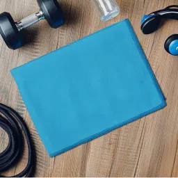 Story@Home 300 GSM Microfiber Gym Towel 42 cm X 55 cm, Blue, Solid-picture-15