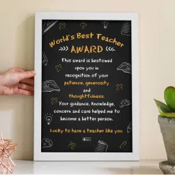 Indigifts Teachers Day Gift World Best Teacher Printed Certificate Digital Multicolor-image-32