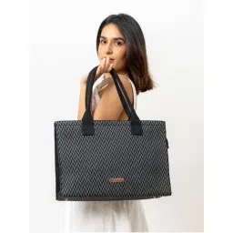 Joon Blu Black Oversized Laptop Tote Bag (L)-image-68