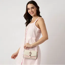 Fastrack Pink Chain Accent Sling Bag-image-0