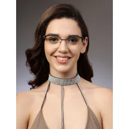 HASHTAG EYEWEAR Clear Regular Lens Cat Eye Half Rim Casual Eyeglass Frame - LUXURY-MG3995A-C1 (47) image 1