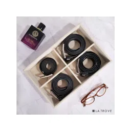 La Trove Luxury Velvet 4 Slot Belt Tray Display Of Premium Big Buckle Belts image 1