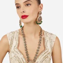 Zaveri Pearls Multi-Color Traditional Stones Bridal Jewellery Set-image-92