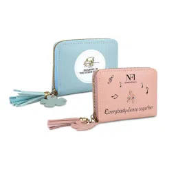 NFI Essentials Fashion PU Leather Women's Mini Wallet Clutch Purse Card Holder (Pack of 2)-picture-15