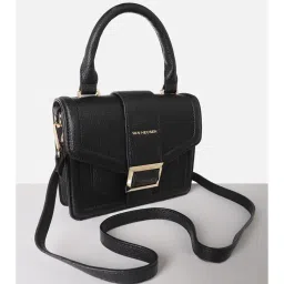 Van Heusen Women Black Textured Casual Sling Bag-image-36
