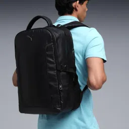 Puma Unisex Black Solid Travel V1 Spacious Expandable Backpack-image-19
