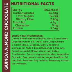 Fitspire Fit Energy Bar Combo,100% Vegan, Provide Instant Energy & Essential Nutrients, Boosts Athletic Performance, Improves Muscle Recovery Made With Natural Ingredients Quinoa Almond, Banana Walnut, Mocha Hazelnut, 35gm image 4