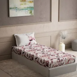 Ddecor Live Beautiful Cotton Geometric Radiance 144TC Single Bedsheet With Pillow Cover - Pink-picture-30