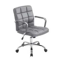 furniturstation Bane Study Chair With Headrest in Grey Colour image 2