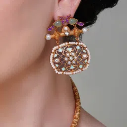 Beryachi Moorni Jaipur Meena Jadau Hasli Necklace Set image 3