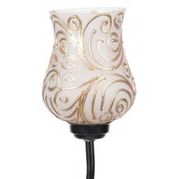 devansh Hadley Black Glass Shade Floor Lamp image 2