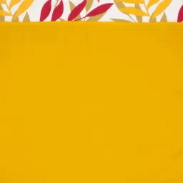 Swayam Blackout Eyelet Window Curtain - Solid Yellow With Floral Print Border image 3