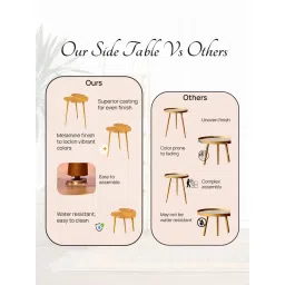 Nestroots Cosmo Aluminium Leaf End Table in Gold Color image 5