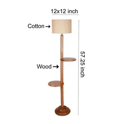 devansh Hillary White Cotton Shade Floor Lamp image 4