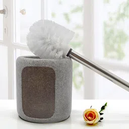 OBSESSIONS Silver Toilet Brush with Holder Bathroom Accessories-image-75