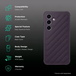 SAMSUNG Shield Back Cover for SAMSUNG Galaxy S24 (Durable and Modern, Dark Violet) image 2